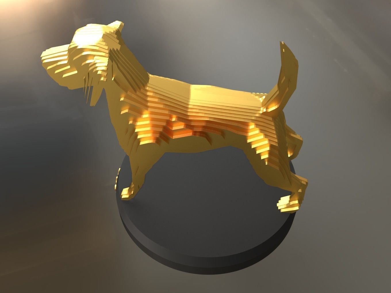 Parametric Dog Low-poly 3D model_4