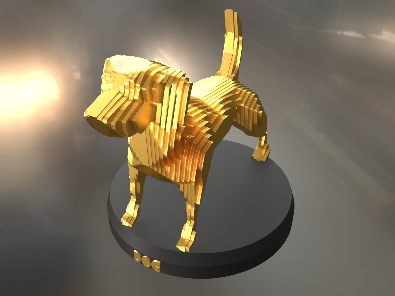 Parametric Dog Low-poly 3D model_3