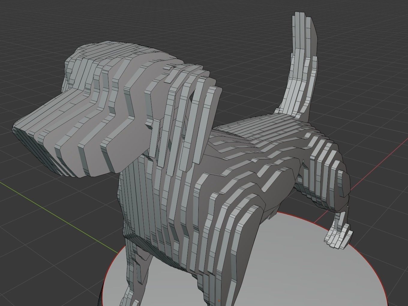 Parametric Dog Low-poly 3D model_6