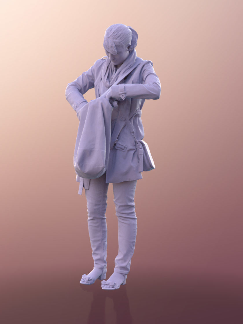 Svenja 10524 - Young Woman Searching In Her Bag 3D model_5
