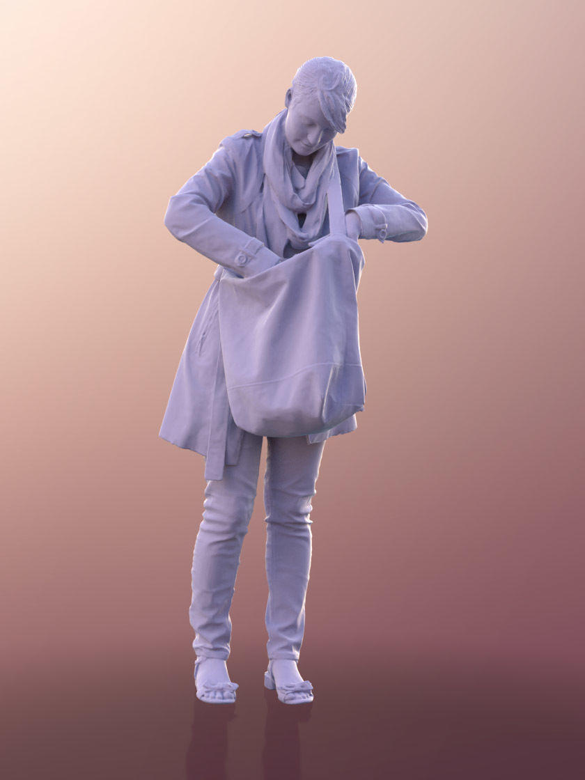 Svenja 10524 - Young Woman Searching In Her Bag 3D model_4