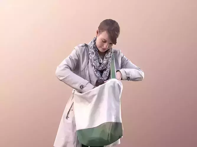 Svenja 10524 - Young Woman Searching In Her Bag 3D model