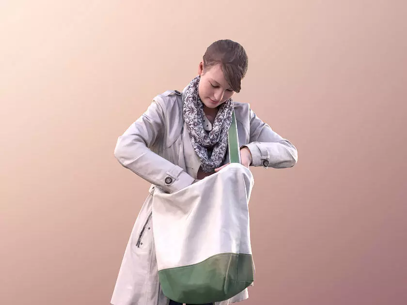 Svenja 10524 - Young Woman Searching In Her Bag 3D model_0