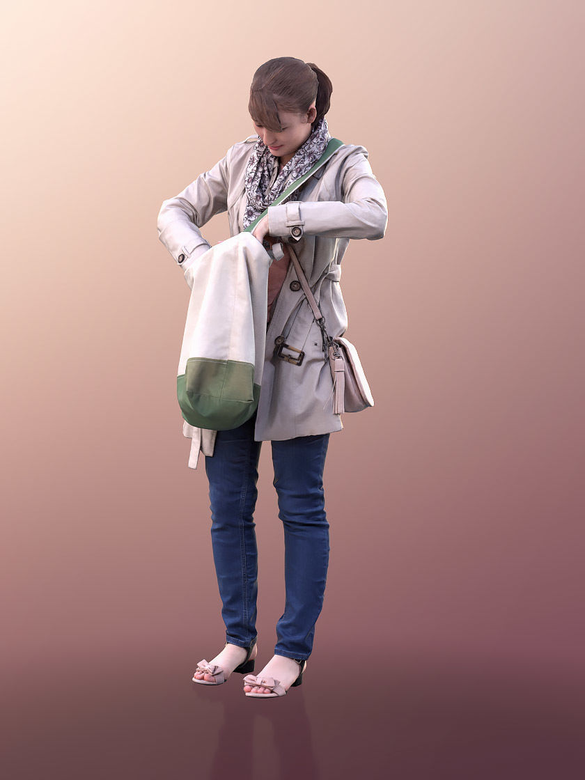 Svenja 10524 - Young Woman Searching In Her Bag 3D model_3