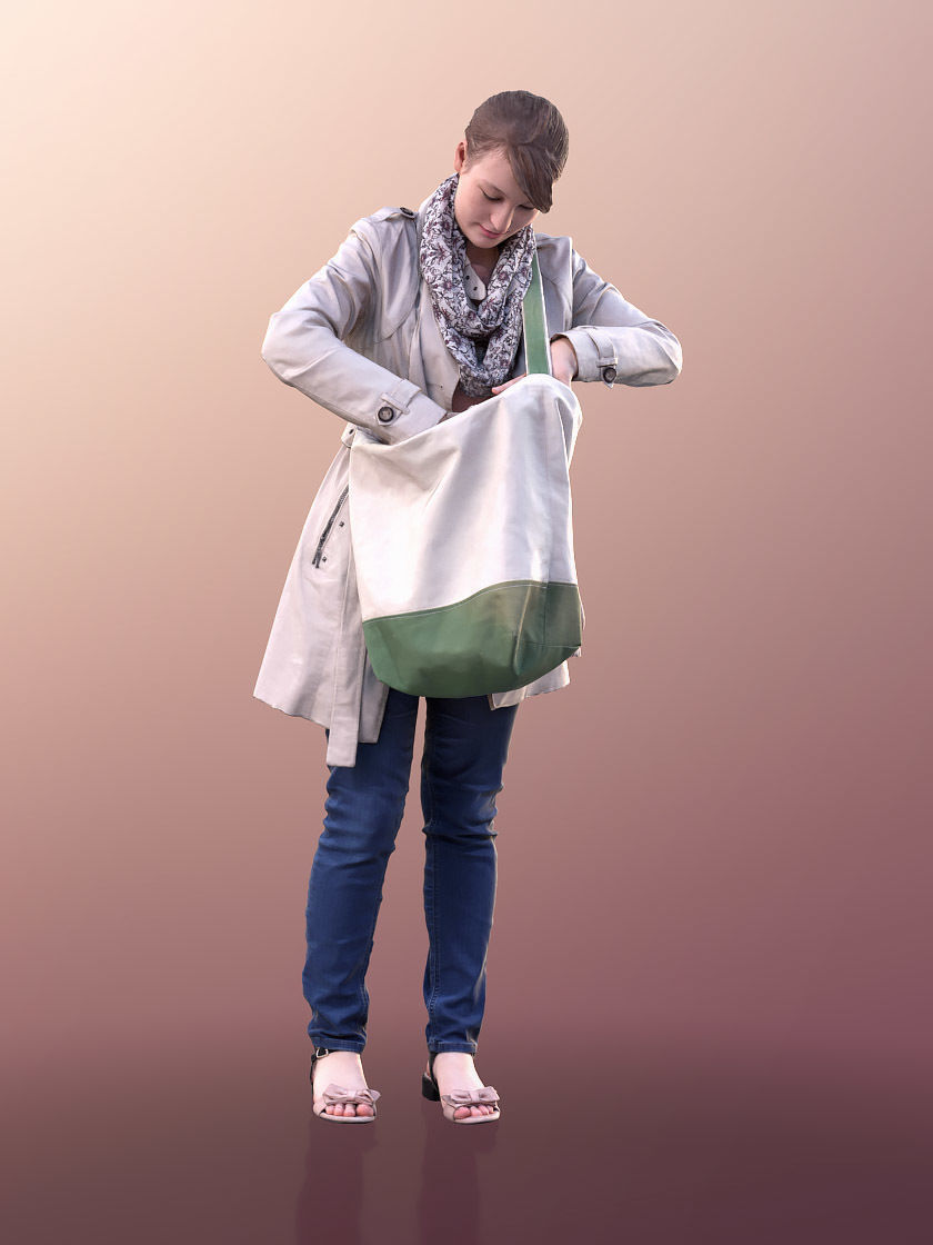 Svenja 10524 - Young Woman Searching In Her Bag 3D model_2