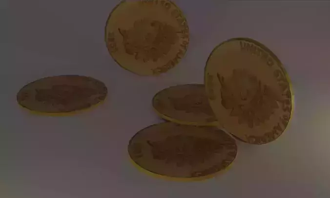 old coins Low-poly 3D model