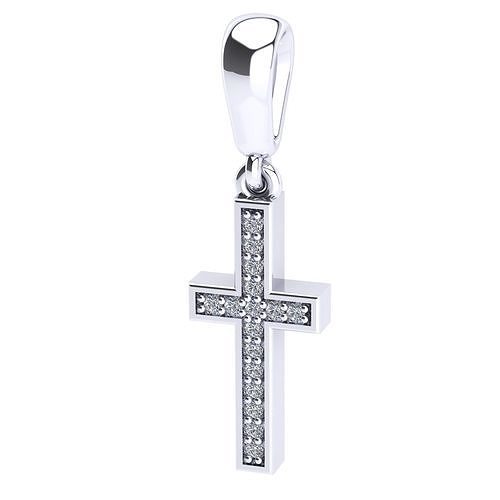 pendant cross jewel with round diamond 16 stones 3D print model