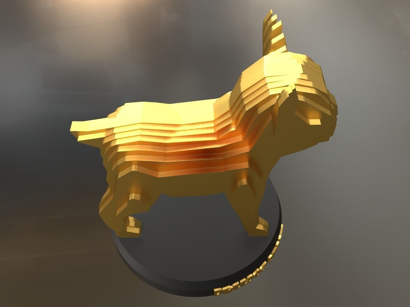 Parametric French Bulldog Puppy Low-poly 3D model_1
