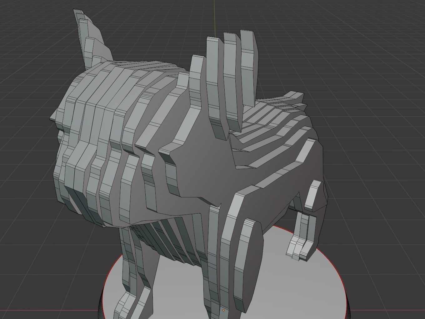 Parametric French Bulldog Puppy Low-poly 3D model_8