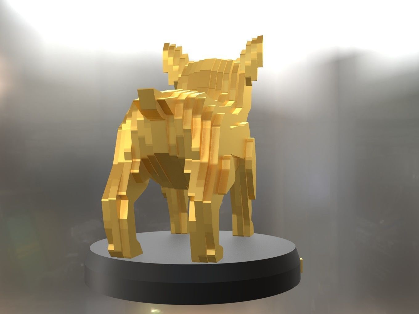 Parametric French Bulldog Puppy Low-poly 3D model_3