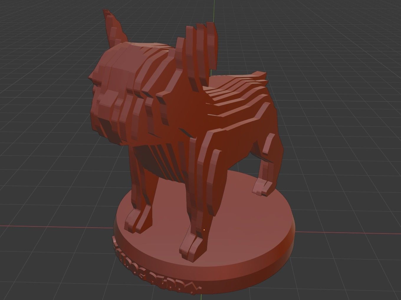 Parametric French Bulldog Puppy Low-poly 3D model_10