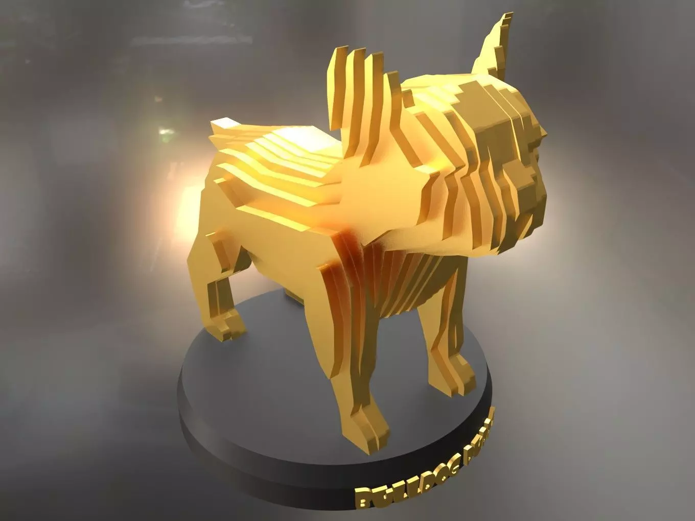 Parametric French Bulldog Puppy Low-poly 3D model_0