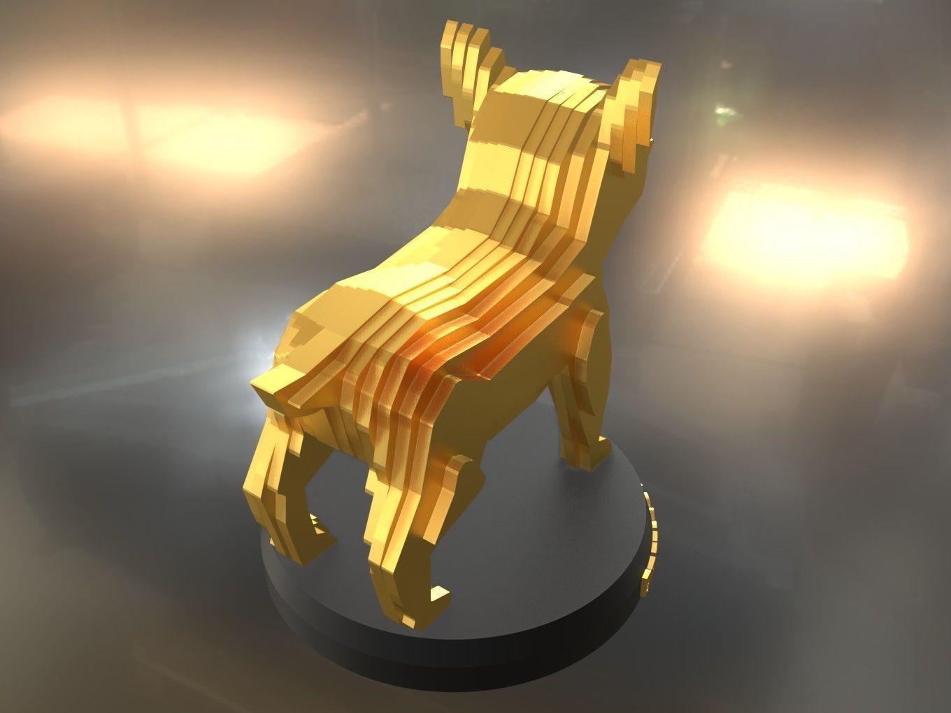 Parametric French Bulldog Puppy Low-poly 3D model_2