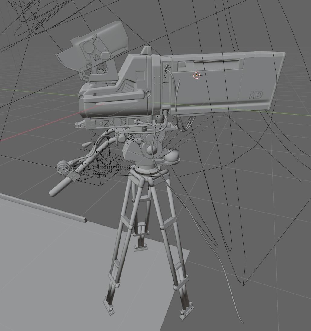 Television Video Camera 3D model_4