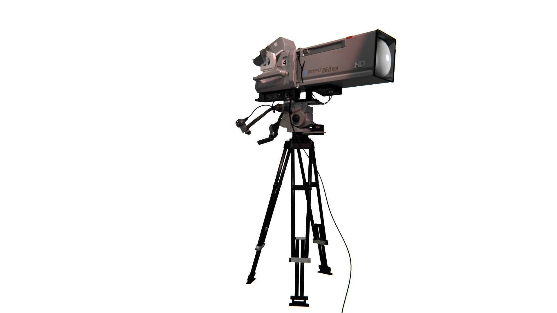Television Video Camera 3D model_7