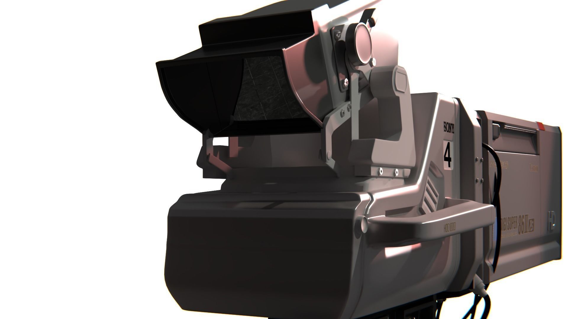 Television Video Camera 3D model_5