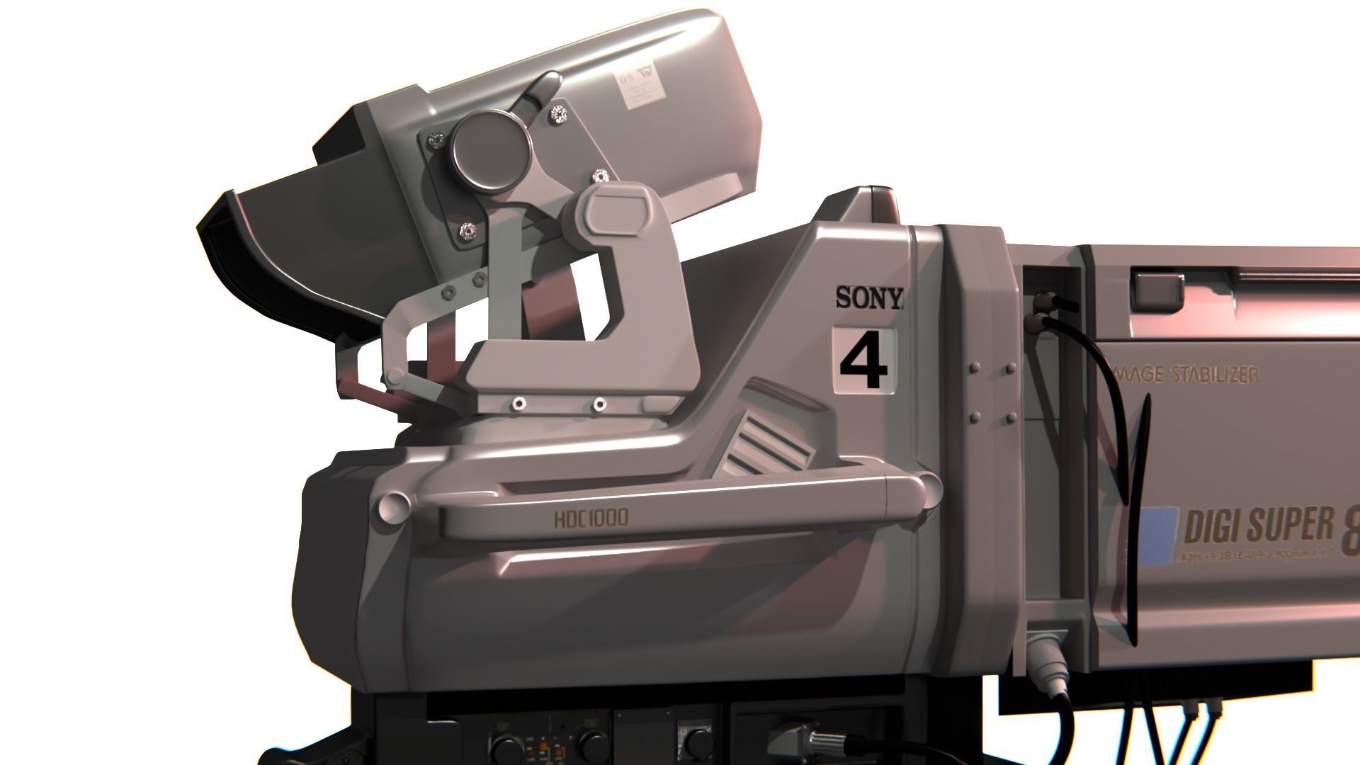Television Video Camera 3D model_1