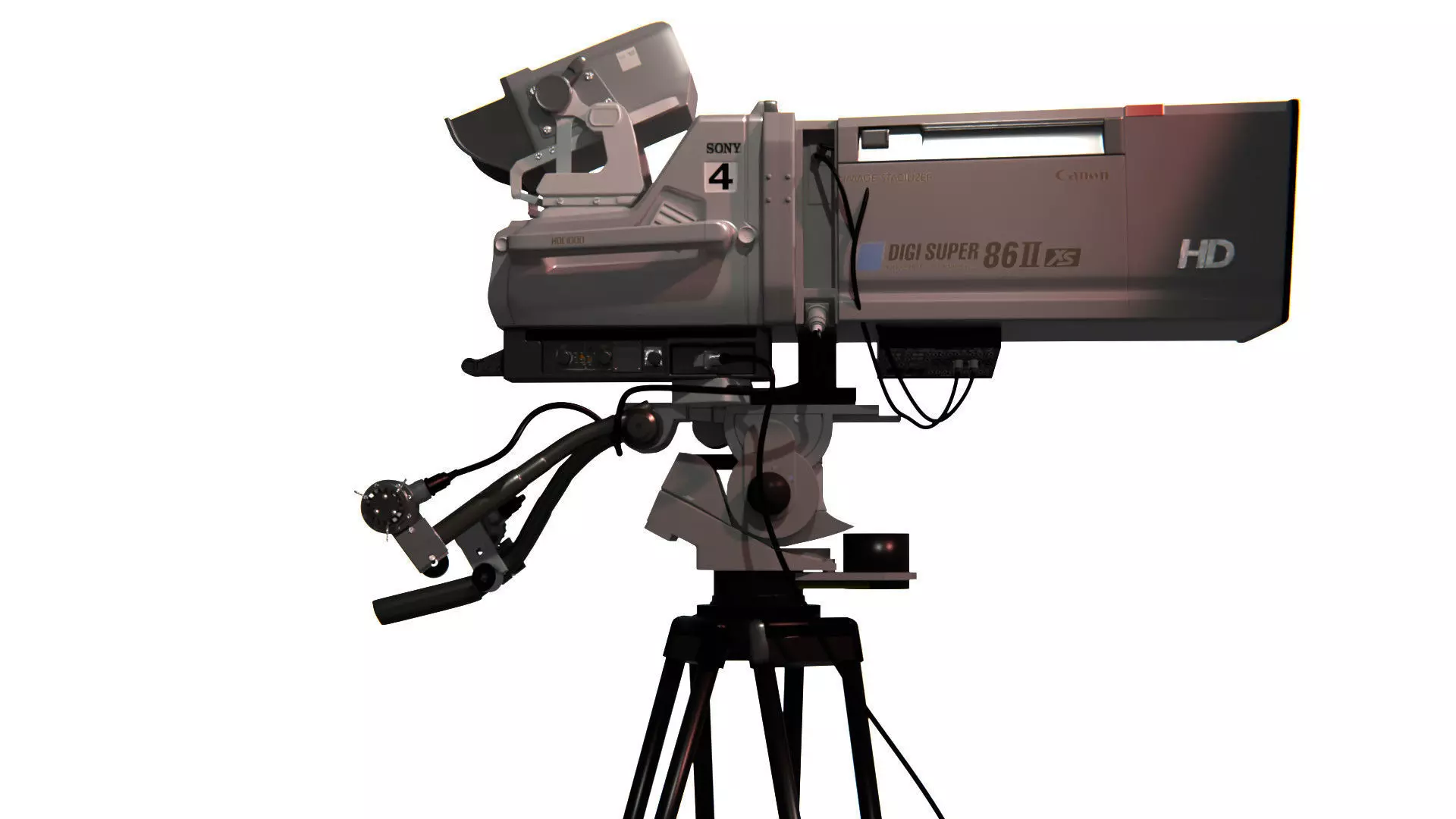 Television Video Camera 3D model_0