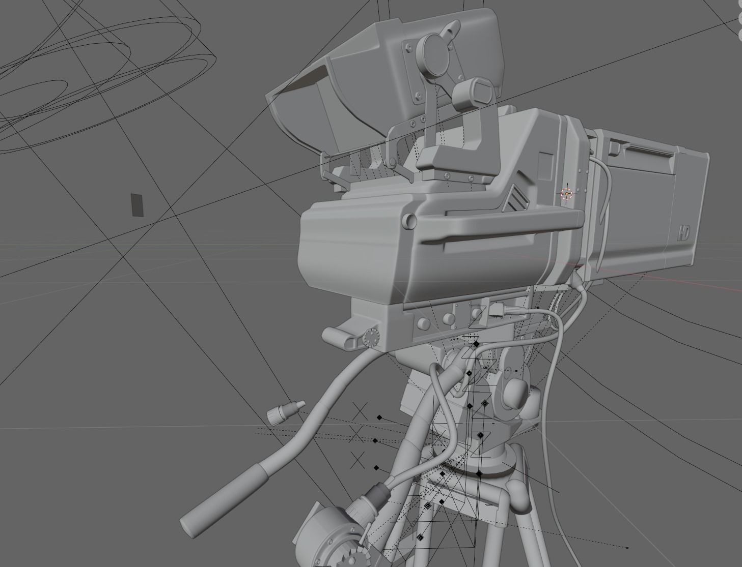 Television Video Camera 3D model_3