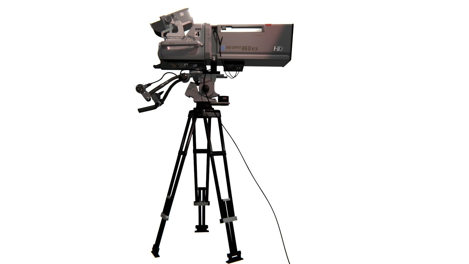 Television Video Camera 3D model_2
