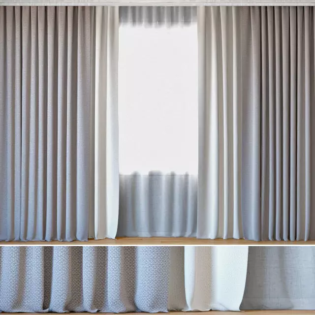 Curtains 103 Curtains with Tulle ROHI Credo 3D model