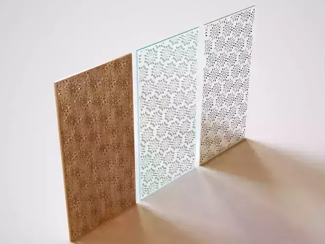 Partition three glass panels