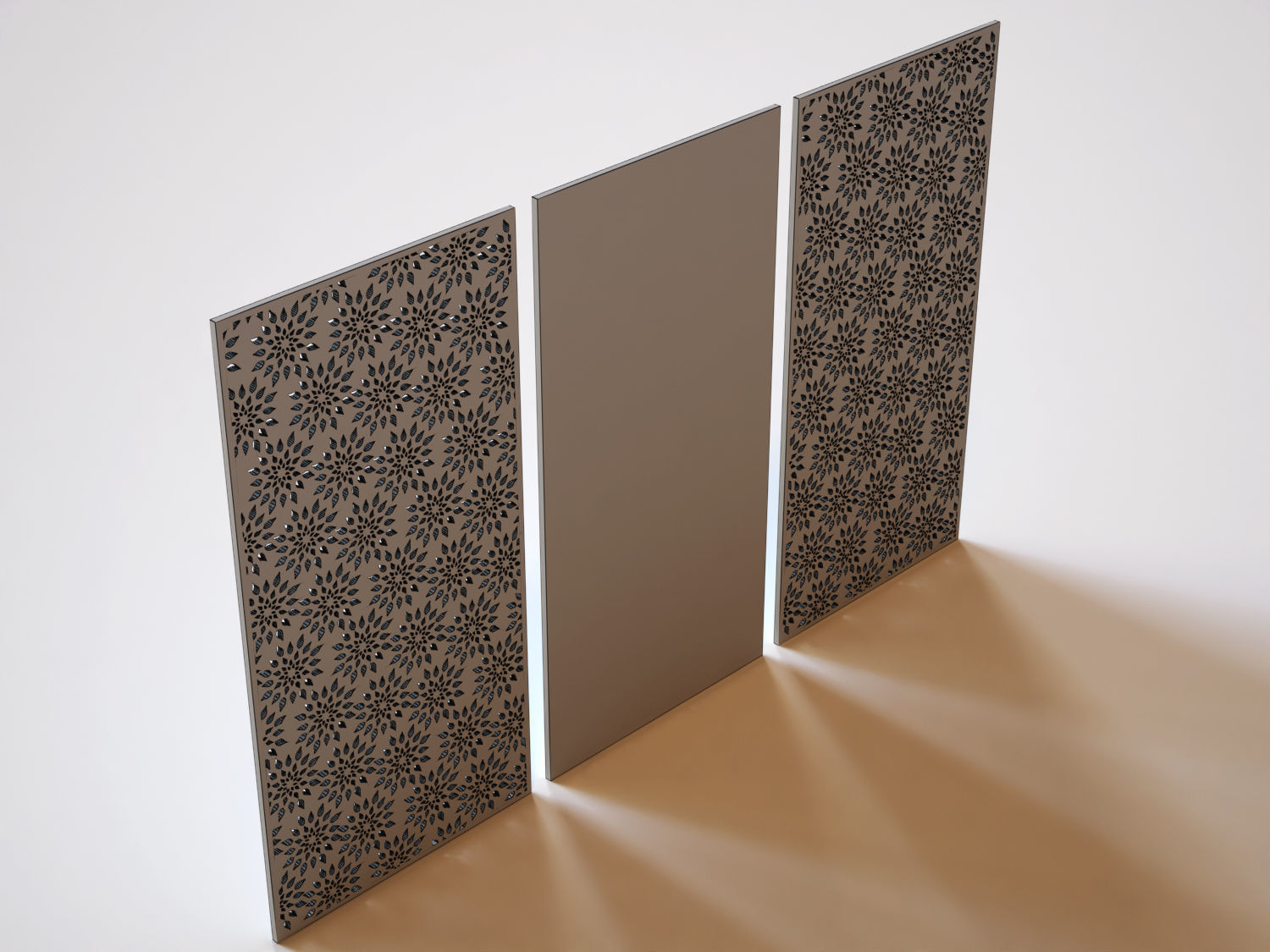 Partition three glass panels 3D model_3