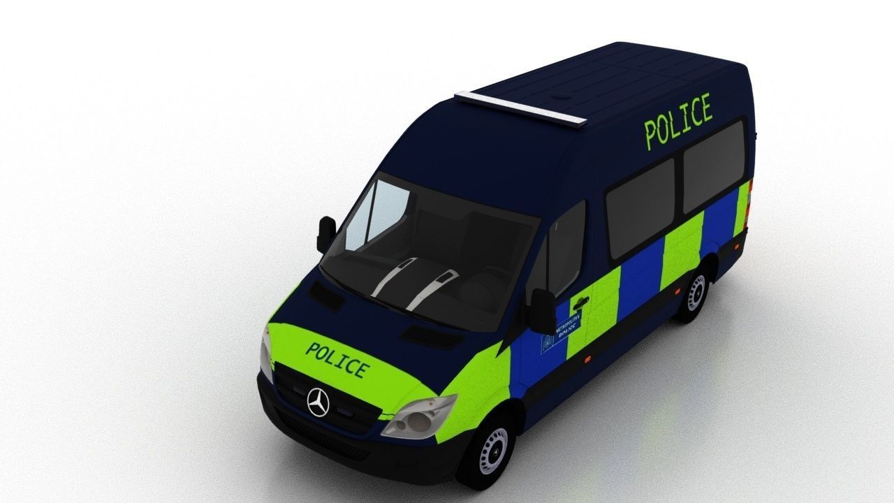 Mercedes Benz Sprinter L2H2 2009 England Police Passenger EU 3D model_9