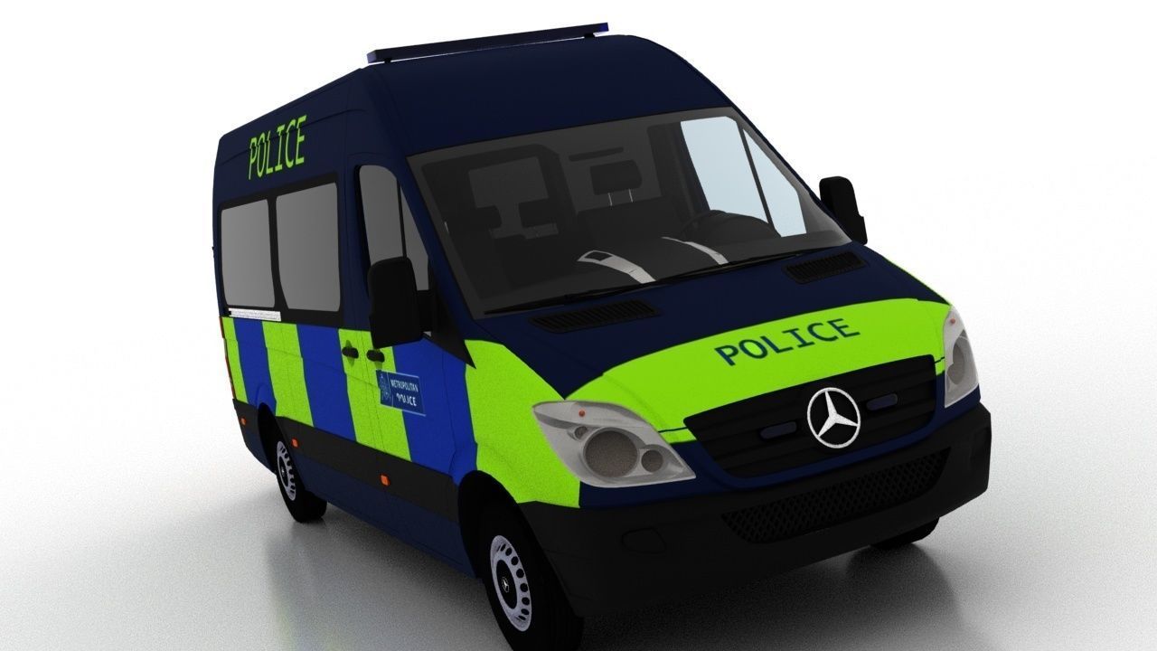 Mercedes Benz Sprinter L2H2 2009 England Police Passenger EU 3D model_11