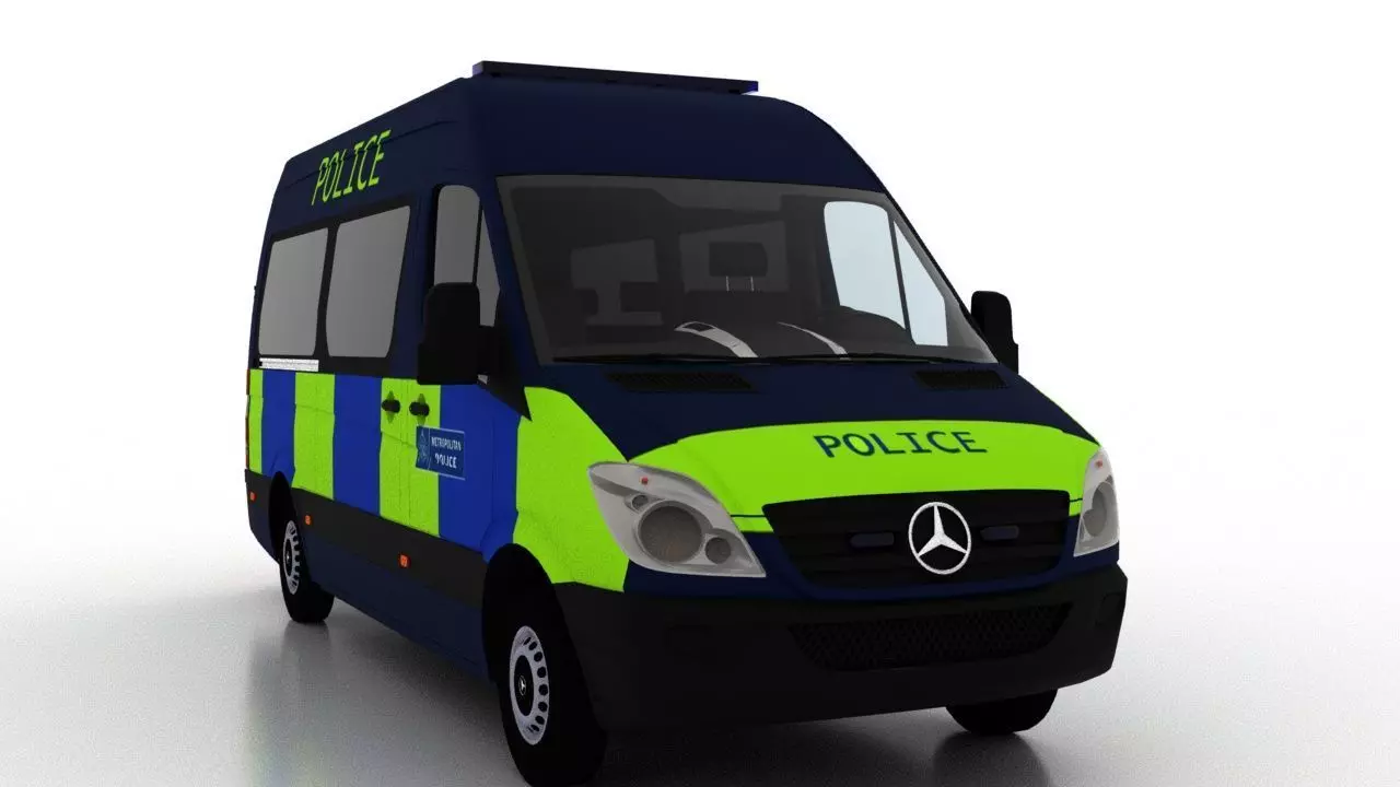 Mercedes Benz Sprinter L2H2 2009 England Police Passenger EU 3D model_0