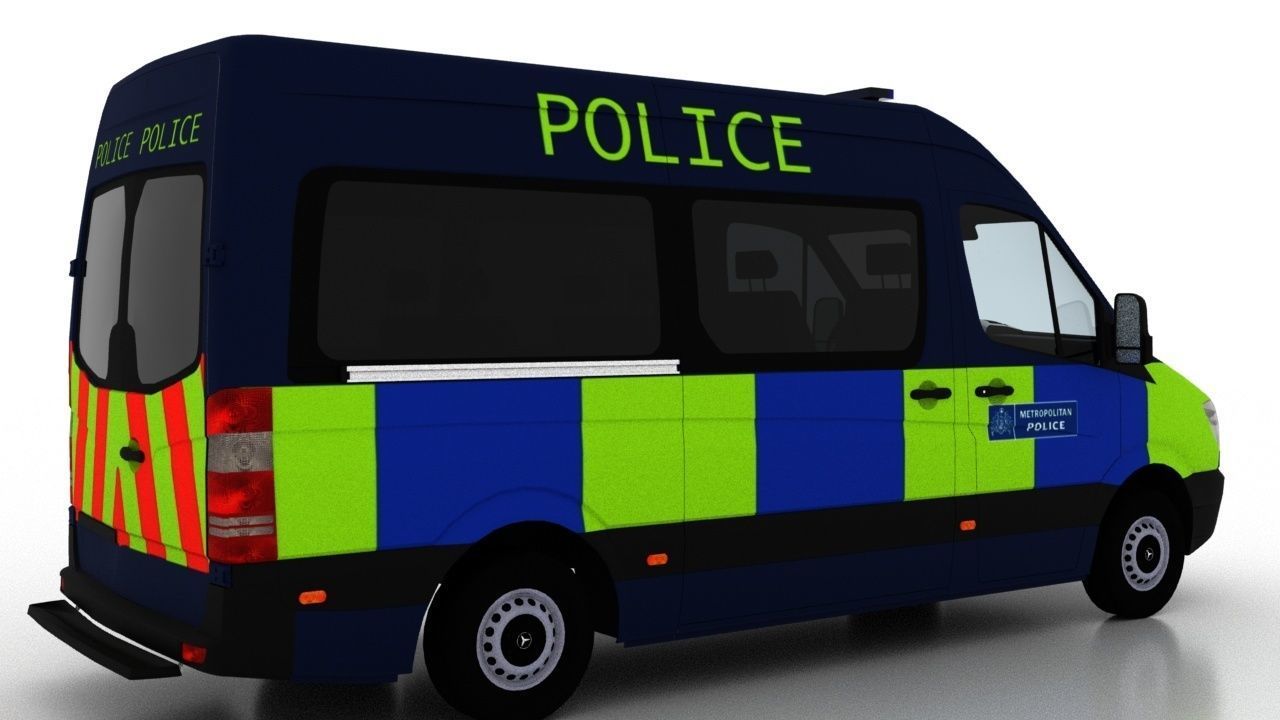 Mercedes Benz Sprinter L2H2 2009 England Police Passenger EU 3D model_3