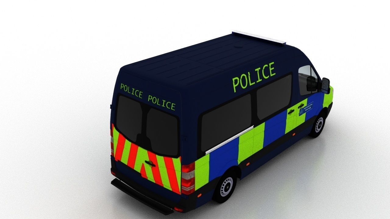 Mercedes Benz Sprinter L2H2 2009 England Police Passenger EU 3D model_10