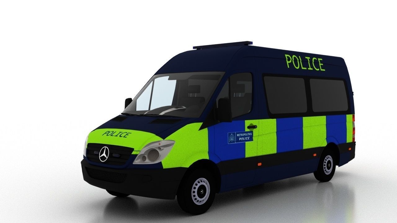 Mercedes Benz Sprinter L2H2 2009 England Police Passenger EU 3D model_8