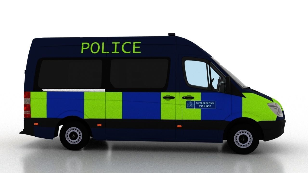 Mercedes Benz Sprinter L2H2 2009 England Police Passenger EU 3D model_2