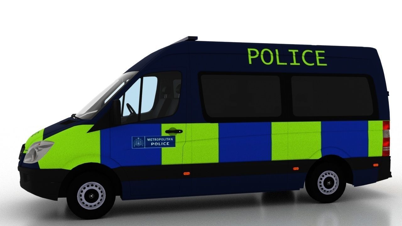Mercedes Benz Sprinter L2H2 2009 England Police Passenger EU 3D model_7