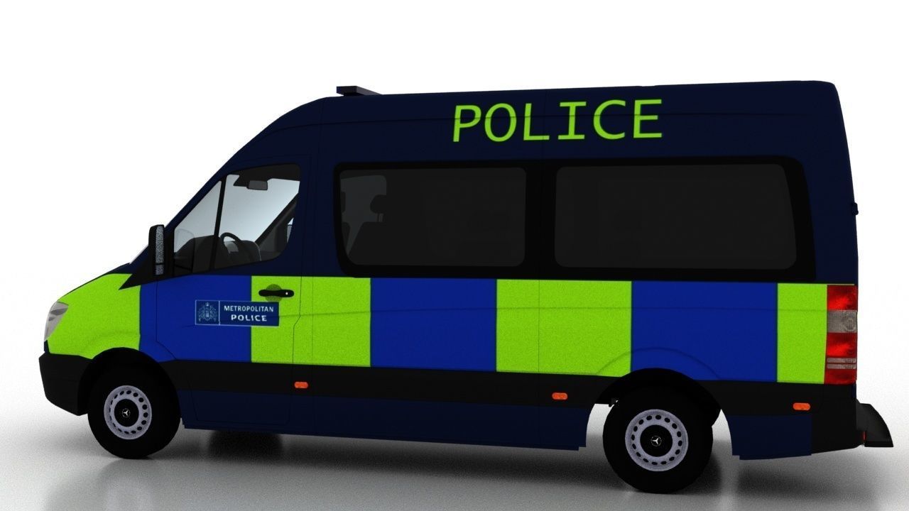 Mercedes Benz Sprinter L2H2 2009 England Police Passenger EU 3D model_6