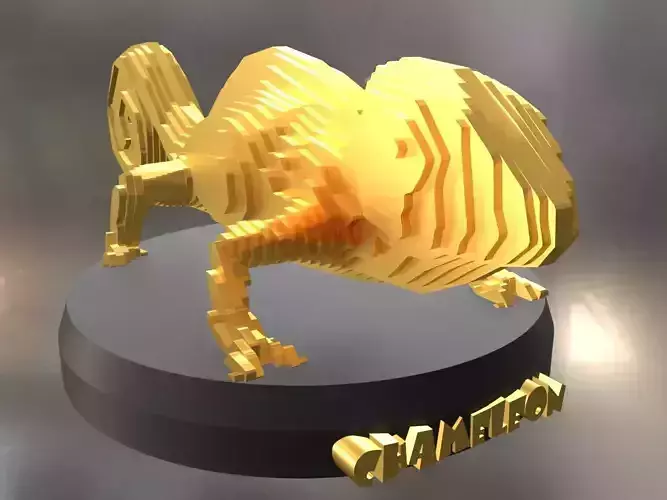Parametric Chamaeleon Low-poly 3D model