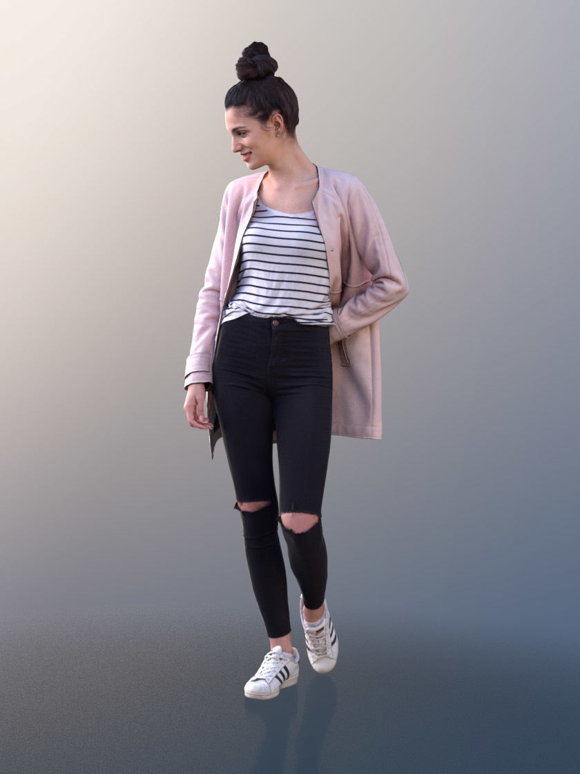 Myriam 10026 - Young Woman Walking And Looking Around 3D model_3