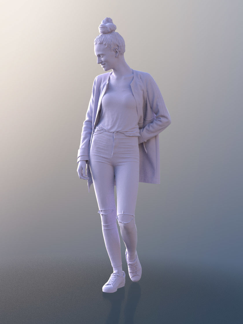 Myriam 10026 - Young Woman Walking And Looking Around 3D model_5