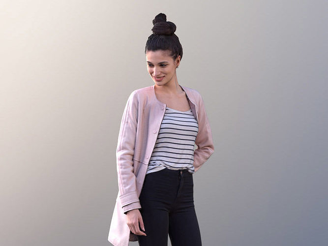 Myriam 10026 - Young Woman Walking And Looking Around 3D model
