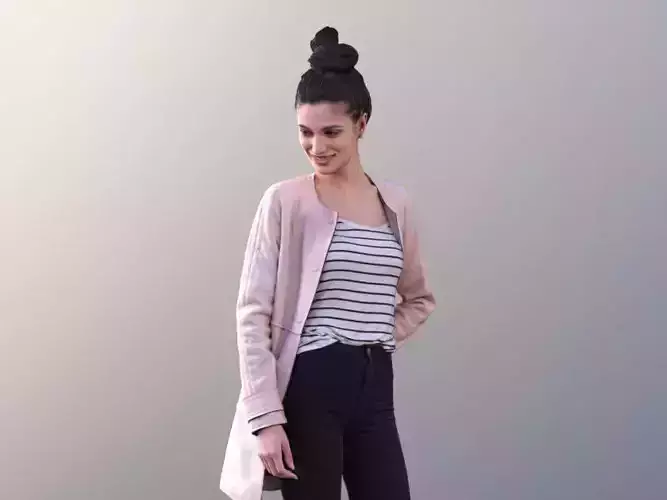 Myriam 10026 - Young Woman Walking And Looking Around 3D model