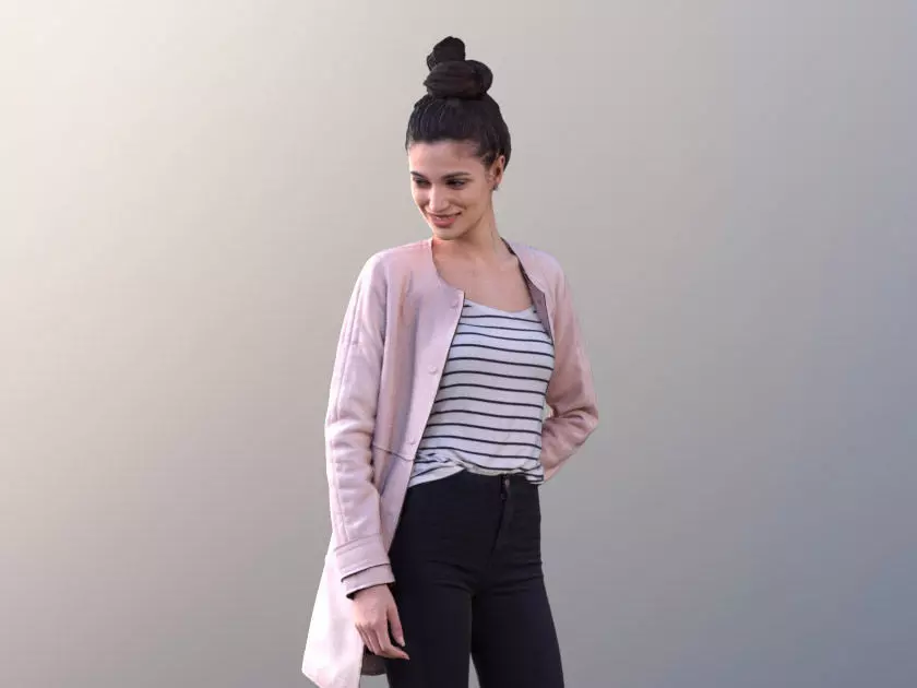 Myriam 10026 - Young Woman Walking And Looking Around 3D model_0