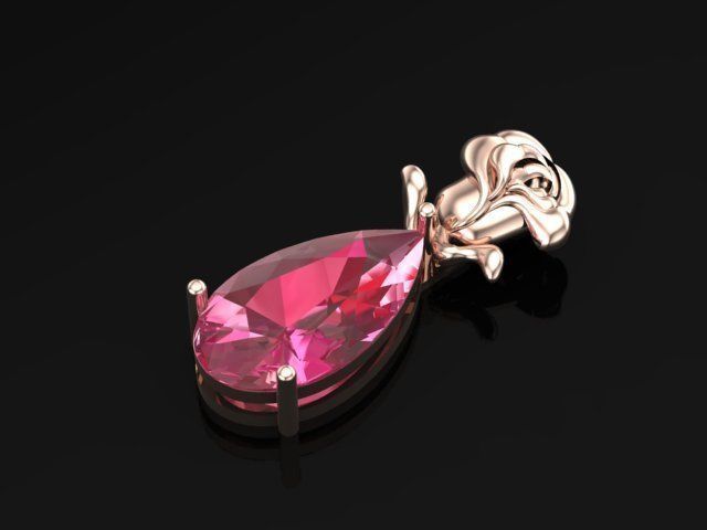 rose pendant 3D print model_2