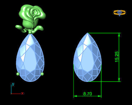 rose pendant 3D print model_7