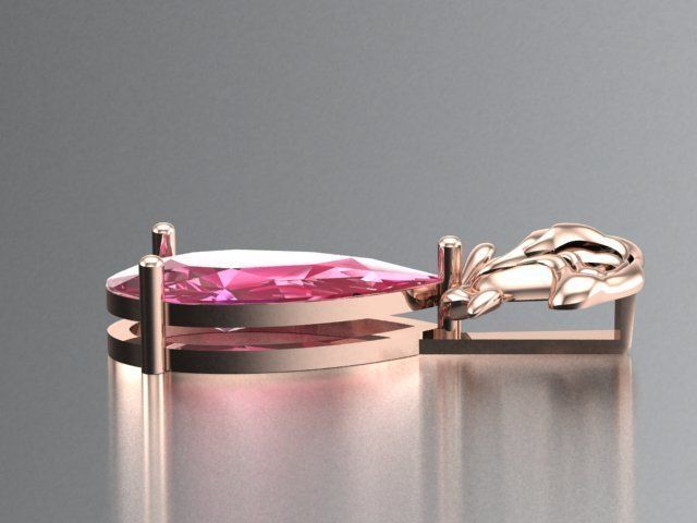 rose pendant 3D print model_5