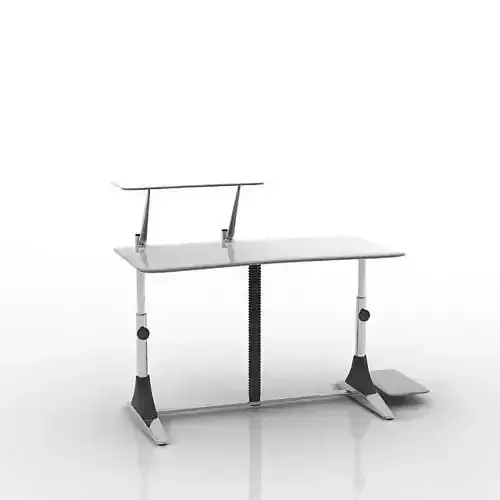White Modern Computer Desk 3D model