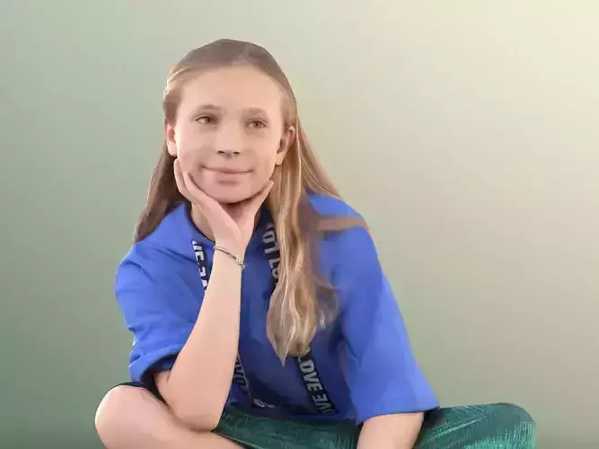 Nina 10270 - Smiling Girl Sitting On The Ground  3D model