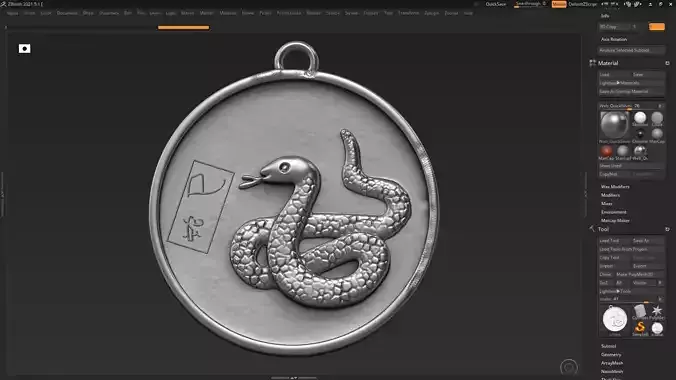 Snake zodiac sign symbol 3d print model 3D print model