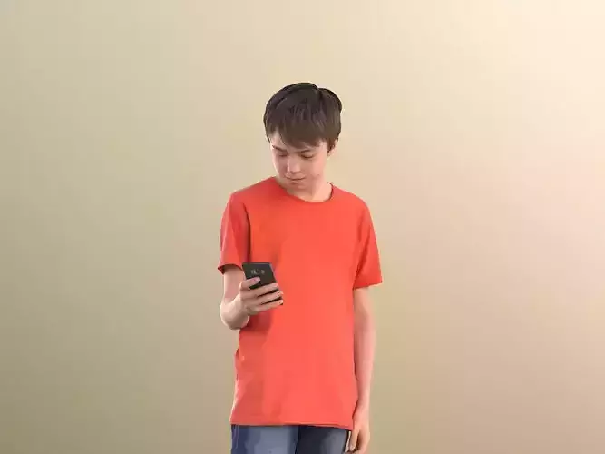 Ingo 10440 - Boy Standing And Looking At His Phone 3D model Ingo 10440 - Boy Standing And Looking At His Phone 3D model