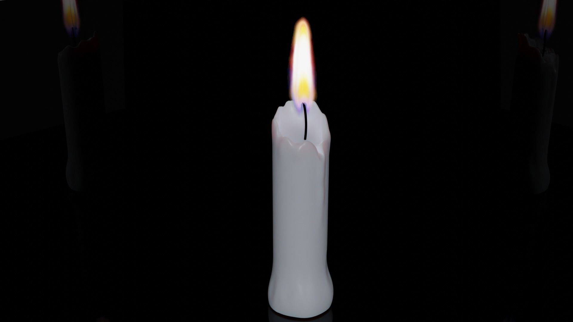 Candle burning 3D model_1
